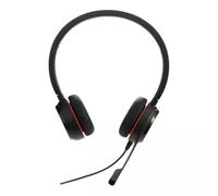 Jabra Evolve 30 II, Unified Communications Certified Stereo Corded Headset with Call Control Unit, Noise-cancelling microphone, LED indicators, excellent sound quality - USB-C/A, Black