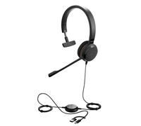 Jabra Evolve 30 II, Microsoft Teams Certified Mono Corded Headset with Call Control Unit, Noise-cancelling microphone, LED indicators, excellent sound quality - USB-C/A, Black