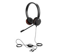 Jabra Evolve 30 II, Microsoft Teams Certified Stereo Corded Headset with Call Control Unit, Noise-cancelling microphone, LED indicators, excellent sound quality - USB-C/A, Black