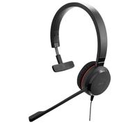 Jabra Evolve 30 II Wired Single-Ear Headset with Mic for Work - 3.5mm Jack, USB-A/USB-C Connectivity, Computer Headset with Noise-Cancelling Microphone, Microsoft Teams Certified, Call Control - Black