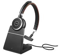 Jabra Evolve 65 SE Wireless Mono Headset - Bluetooth Headset with Noise-Cancelling Microphone, Long-Lasting Battery and Charging Stand - MS Teams Certified, works with all other platforms - Black