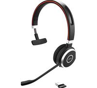 Jabra Evolve 65 Wireless Mono On-Ear Headset - Unified Communications Optimised Headphones With Long-Lasting Battery - USB Bluetooth Adapter - Black