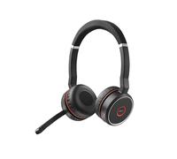 Jabra Evolve 75 MS Wireless Stereo On-Ear Headset - Microsoft Certified Headphones With Long-Lasting Battery - USB Bluetooth Adapter - Black