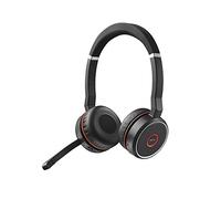Jabra Evolve 75 UC Wireless Stereo On-Ear Headset - Unified Communications Optimised Headphones With Long-Lasting Battery - USB Bluetooth Adapter - Black