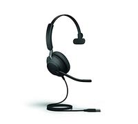 Jabra Evolve2 40 PC Headset - Noise Cancelling UC Certified Mono Headphones With 3-Microphone Call Technology - USB-A Cable - Black