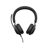 Jabra Evolve2 40 PC Headset - Noise Cancelling UC Certified Stereo Headphones With 3-Microphone Call Technology - USB-C Cable - Black