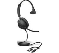 Jabra Evolve2 40 SE USB C/A Mono UC Single-wire headset with dual USB-C/A connection and Microsoft Teams certification, designed for intensive use in
