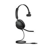 Jabra Evolve2 40 SE Wired Noise-Cancelling Mono Headset With 3-Mic Call Technology and USB-A Cable - Works with all Leading Unified Communications Platforms such as Zoom and Google Meet - Black