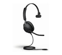 Jabra Evolve2 40 SE Wired Noise-Cancelling Mono Headset With 3-Microphone Call Technology and USB-A Cable - MS Teams Certified, Works with All Other Platforms - Black