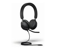 Jabra Evolve2 40 SE Wired Noise-Cancelling Stereo Headset With 3-Microphone Call Technology and USB-C Cable - MS Teams Certified, Works with All Other Platforms - Black