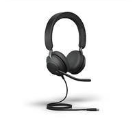 Jabra Evolve2 40 SE Wired Stereo Noise-Cancelling Headset - Features 3-Mic Call Technology and USB-C Cable - Works with All Leading Unified Communications Platforms Such as Zoom & Google Meet - Black