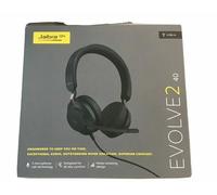 Jabra Evolve2 40 PC Headset - Noise Cancelling UC Certified Stereo Headphones With 3-Microphone Call Technology - USB-A Cable - Black