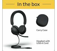 Jabra Evolve2 40 Stereo Wired On-Ear Headset Microsoft Teams, USB Type-A, Black