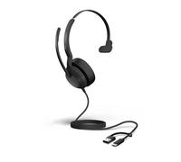 Jabra Evolve2 50 SE Mono MS USB C/A Mono wired headset certified for Microsoft Teams, with ANC, 4 noise-cancelling microphones and lightweight design
