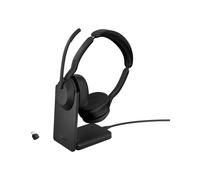 Jabra Evolve2 55 Link380c UC Stereo Headset Wired / Unwired with Stand Black