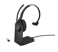 Jabra Evolve2 55 Mono Wireless Headset with Charging Stand, Air Comfort Technology, Noise-cancelling Mics, and Active Noise Cancellation - MS Teams Certified, Works with Other Platforms - Black