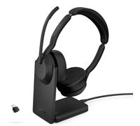 Jabra Evolve2 55 stereo headset, Bluetooth, Link380a, MS, charging stand, black