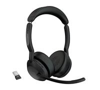 Jabra Evolve2 55 Stereo Wireless Headset Air Comfort Technology, Noise-cancelling Mics, and ANC - Works with UC Platforms such as Zoom and Google Meet - Black