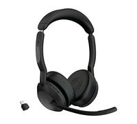 Jabra Evolve2 55 Stereo Wireless Headset Air Comfort Technology, Noise-cancelling Mics, and ANC - Works with UC Platforms such as Zoom and Google Meet - Black