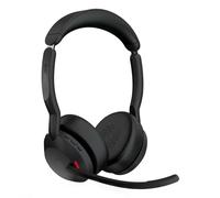 Jabra Evolve2 55 Stereo Wireless Headset with Charging Stand, Air Comfort Technology, Noise-cancelling Mics, and ANC - Works with UC Platforms such as Zoom and Google Meet - Black
