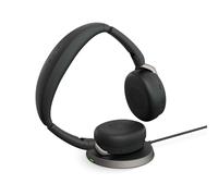 Jabra Evolve2 65 Flex USB-A MS Stereo Wireless Headset in Black with wireless charging