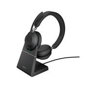 Jabra Evolve2 65 Stereo Wireless Headset - Black - MS Teams - USB-C - With Charging Stand