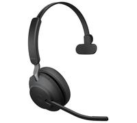 Jabra Evolve2 65 Wireless PC Headset - Noise Cancelling Microsoft Teams Certified Mono Headphones With Long-Lasting Battery - USB-C Bluetooth Adapter - Black