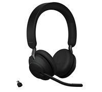 Jabra Evolve2 65 Wireless PC Headset - Noise Cancelling Microsoft Teams Certified Stereo Headphones With Long-Lasting Battery - USB-C Bluetooth Adapter - Black