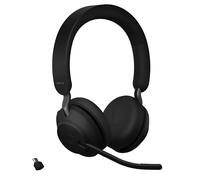 Jabra Evolve2 65 Wireless PC Headset - Noise Cancelling Microsoft Teams Certified Stereo Headphones With Long-Lasting Battery - USB-C Bluetooth Adapter - Black