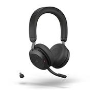 Jabra Evolve2 75 Wireless PC Headset with 8-Microphone Technology - Dual Foam Stereo Headphones with Advanced Active Noise Cancellation, USB-C Bluetooth Adapter and MS Teams-compatibility - Black