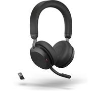 Jabra Evolve2 75 Stereo Cordless Headset for MS, Bluetooth, USB-C, Black