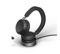Jabra Evolve2 75 Wireless PC Headset with Charging Dock and 8-Mic Technology - Dual Foam Stereo Headphones with Advanced Active Noise Cancellation, U