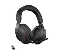 Jabra Evolve2 85 Wireless PC Headset - Noise Cancelling Microsoft Teams Certified Stereo Headphones With Long-Lasting Battery - USB-A Bluetooth Adapter - Black