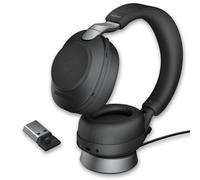 Jabra Evolve2 85 UC Stereo with charging stand - Black Wireless duo headphones perfect for concentrating and collaborating with charging base