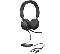 Jabra Evolve2 Wired Headset Over-the-head USB Without Bluetooth No Stereo 40 SE Black