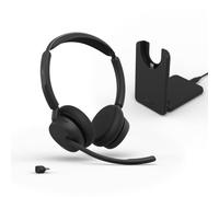 Jabra Evolve3 45 Duo USB-C UC + Charging Stand UC-certified Bluetooth duo headset with charging cradle, advanced ANC, 3 ClearVoice™ microphones and a