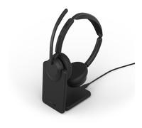 Jabra Evolve3 45 Duo USB-C/A UC + Charging Stand UC-certified Bluetooth duo headset with USB-C and USB-A adaptors, charging cradle, advanced ANC, 3