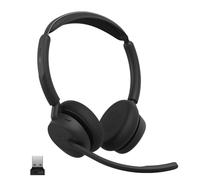 Jabra Evolve3 45 Wireless Bluetooth Headset with Mic, USB-A, MS Teams | Dual-Ear, USB-A Bluetooth Adapter, 21h Battery, Lightweight, Flip-to-Mute Mic Arm, Microsoft Teams, Black
