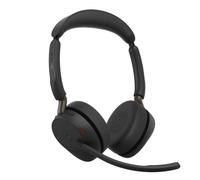 Jabra Evolve3 65 Dual Wireless Bluetooth Headset with Mic, MS Teams, USB-A | USB-A Adapter, Dual-Ear, 59h Battery, Charging Stand, Office Headphones with ANC, Jabra ClearVoice™, Microsoft Teams, Black