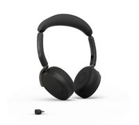 Jabra Evolve3 65 Flex Wireless Bluetooth Headset with Mic, UC, USB-C | Dual-Ear, On-Ear, USB-C Adapter, Headphones with ANC, Foldable Design, 80h Battery, Works with Online Meeting Apps, Black