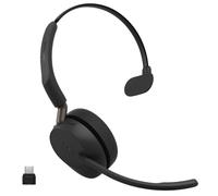 Jabra Evolve3 65 Mono Wireless Bluetooth Headset with Mic, MS Teams, USB-C | USB-C Adapter, Single-Ear, Up to 59h Battery, Office Headphones with ANC, ClearVoice™, Microsoft Teams, Black