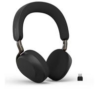 Jabra Evolve3 75 On-Ear Wireless Bluetooth Headset with Microphone for Work, USB-C, AI Voice Call Technology, Advanced Active Noise Cancellation, 22-Hour Battery, Works with Online Meeting Apps, Black