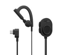 Jabra Perform 10 Wired PTT Earpiece with in-Line Clip-On Noise-Cancelling Microphone, Adjustable Ear Hook, Walkie Talkie Earpiece Works with Zello and Zebra, USB-C Connectivity, Black