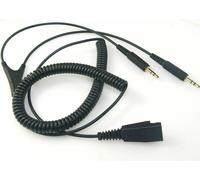 Jabra Soundcard Cable QD Plug to double 3.5mm mini phone jacks PC 8734-599 NEW