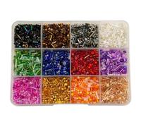 Jabrand 12 Colors Seed Beads and Bugle Beads Kit, 120g/6000pcs Mixed Craft Glass Beads for Bracelets Jewelry Making Clothing DIY