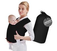 JaBranDo - Baby Sling - Baby Wrap Recommended by Midwives - Ideal for Longer Wearing Times - Supports the Spine - Security for the Baby - Discreet Breastfeeding Support (Black)