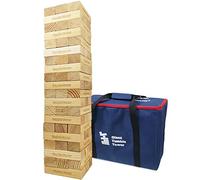 Jac & Mok Giant Tumble Tower Wooden Toppling Blocks Game set,Stacking Timber Games with Carrying Bag (Giant Tumble Tower 60 PCS)