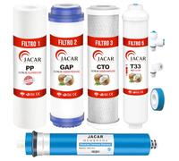 JACAR - Membrane Pack + Reverse Osmosis Filters with 5 Universal Stages | Compatible with All Osmosis Systems | Spare Parts for Water Purifying Filters