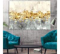 JACBON Abstract Golden Tree Rain Flowing Coins Long Banner Canvas Paintings Posters Print For Living Room Wall Art Home Deco 80x120cm Frameless