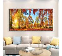 JACBON Canvas Painting for Living Room Behind the Sofa, Home Artwork, Rooms, Wall, Decoration, Landscape, Forest, Tree, Painting 62x122cm(24x49inch InternalFrame